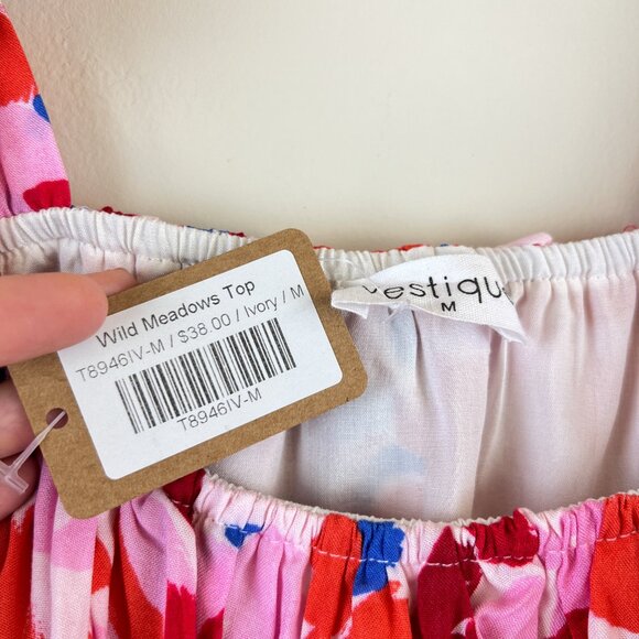 NWT Vestique Pink Floral Printed Wild Meadows Tank Top - Picture 5 of 6